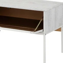 Wohnen Tv & Hifi-Möbel|Lowboards<140x45x40 TV Board aus Kiefer in Creme Weiß - Ejeliva