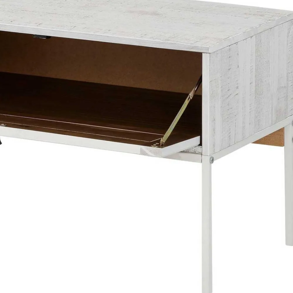 Wohnen Tv & Hifi-Möbel|Lowboards<140x45x40 TV Board aus Kiefer in Creme Weiß - Ejeliva