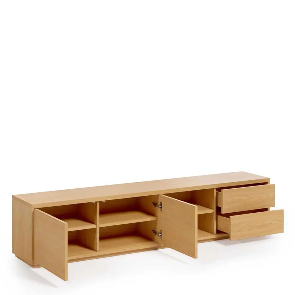 Wohnen Tv & Hifi-Möbel|Lowboards<200x44x36 TV Board in Eiche Furnier - Elastian