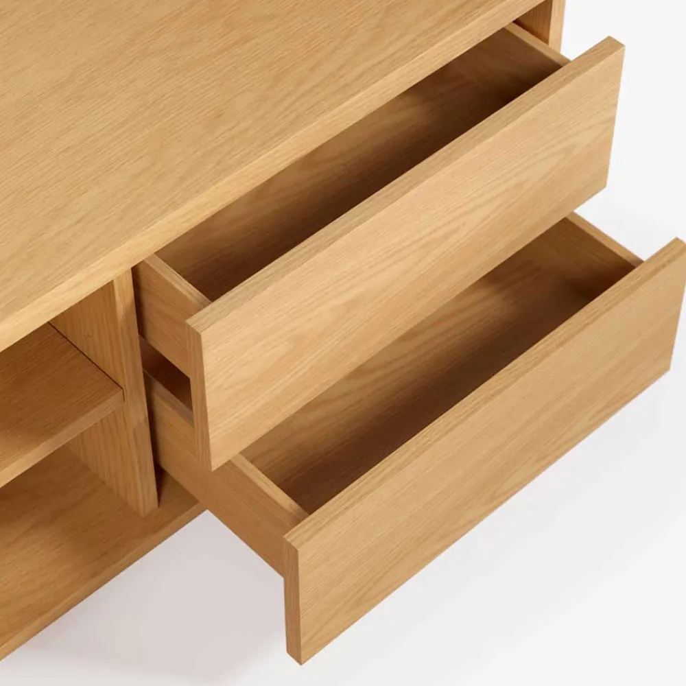 Wohnen Tv & Hifi-Möbel|Lowboards<200x44x36 TV Board in Eiche Furnier - Elastian