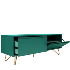 Wohnen Tv & Hifi-Möbel|Lowboards<120x45x40 TV Board in Grün lackiert - Ricriava