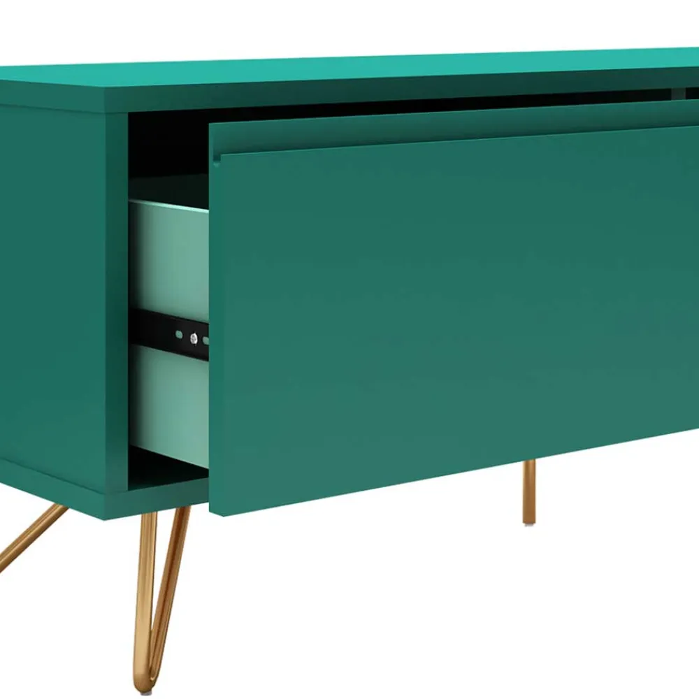 Wohnen Tv & Hifi-Möbel|Lowboards<120x45x40 TV Board in Grün lackiert - Ricriava