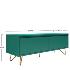 Wohnen Tv & Hifi-Möbel|Lowboards<120x45x40 TV Board in Grün lackiert - Ricriava