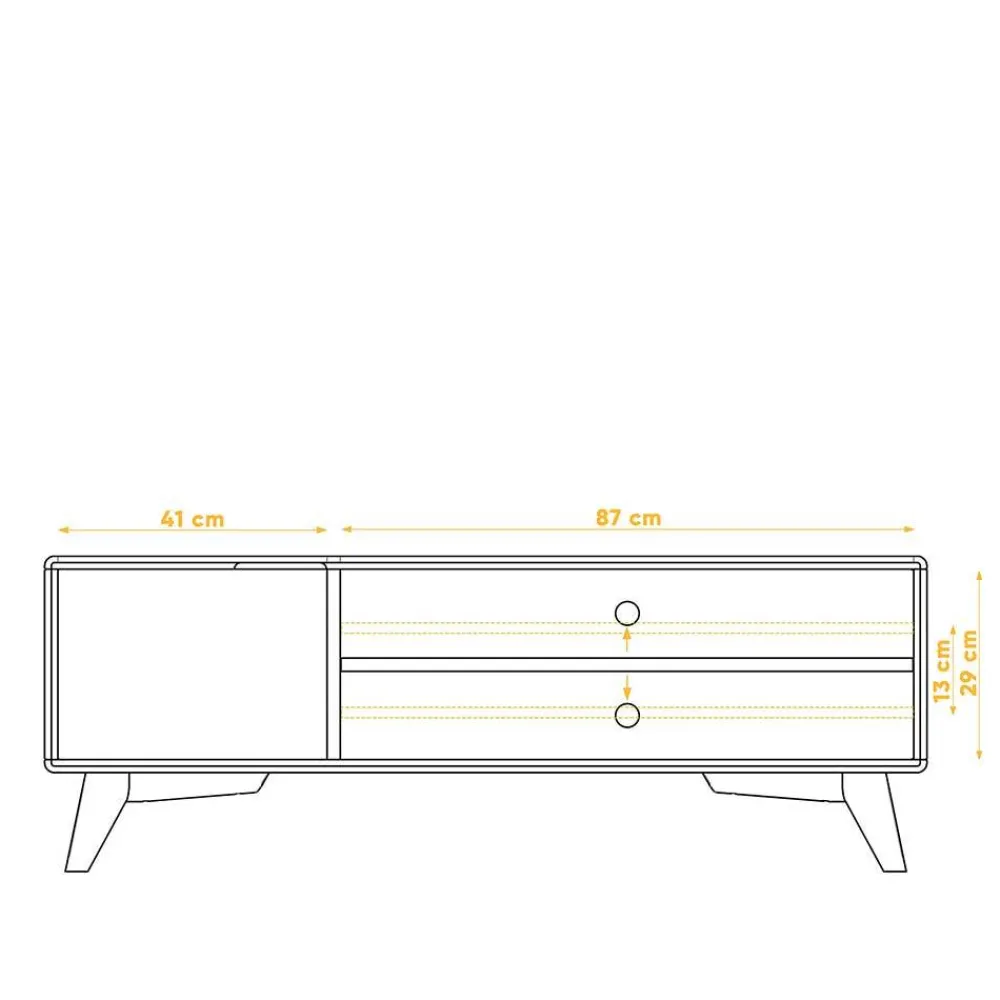 Wohnen Tv & Hifi-Möbel|Lowboards<134x48x40 TV Board mit Tür & 2 Fächern - Diesta I