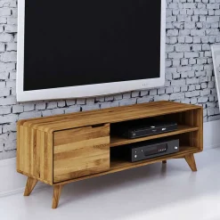 Wohnen Tv & Hifi-Möbel|Lowboards<134x48x40 TV Element aus geölter Wildeiche - Eavy