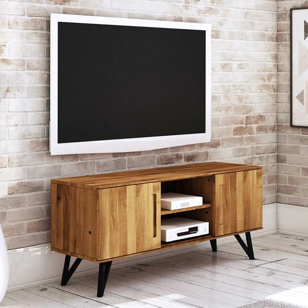 Wohnen Tv & Hifi-Möbel|Lowboards<136x61x45 TV Element aus massiver Wildeiche - Mandirov