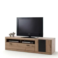 Wohnen Tv & Hifi-Möbel|Lowboards<179x50x51 TV Element in Eichefarben & Grau - Larinca