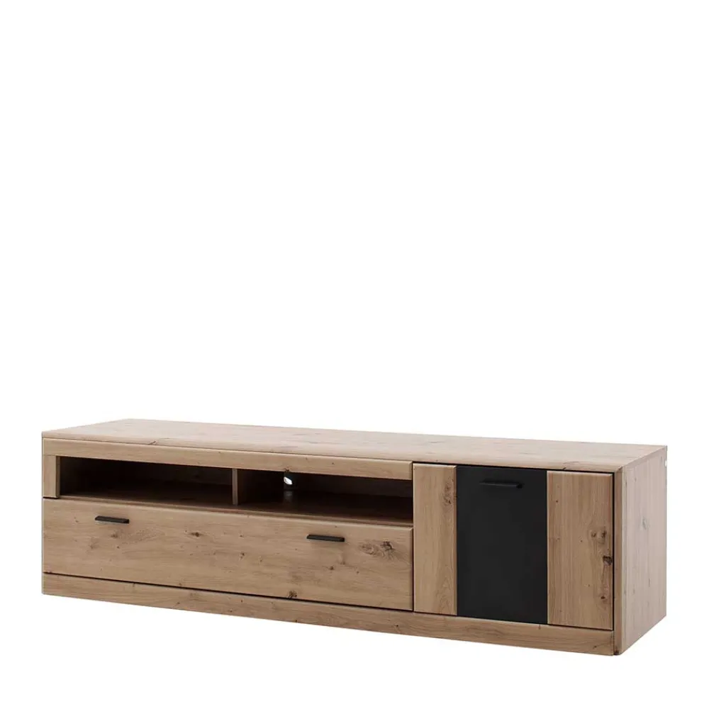 Wohnen Tv & Hifi-Möbel|Lowboards<179x50x51 TV Element in Eichefarben & Grau - Larinca