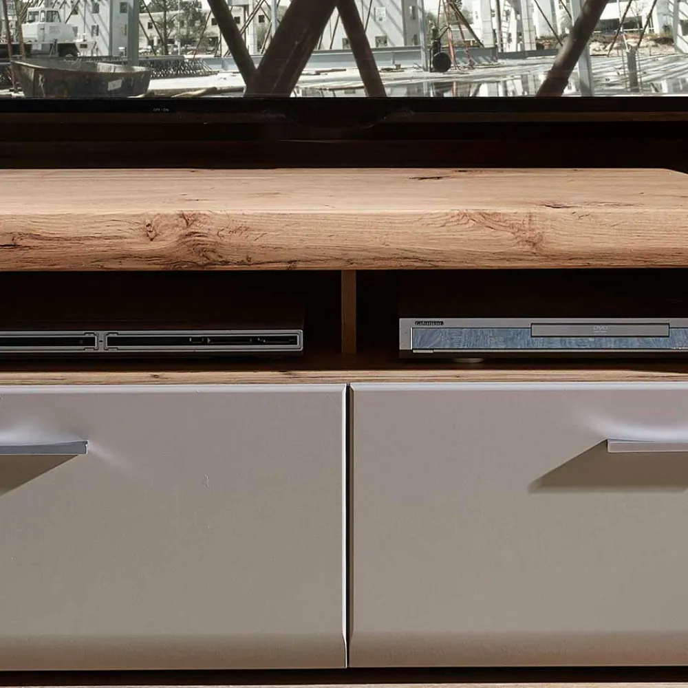 Wohnen Tv & Hifi-Möbel|Lowboards<140x51x47 TV Element in Grau & Eiche - Fraguca
