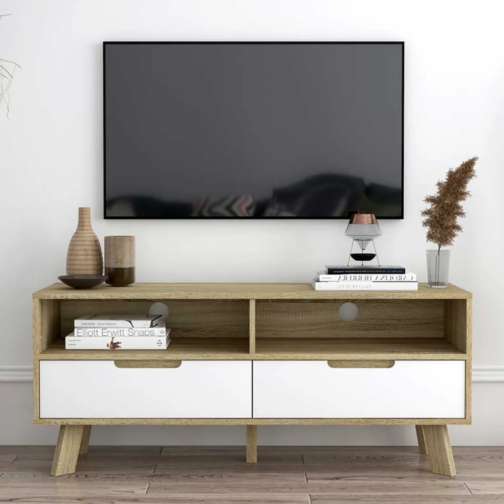 Wohnen Tv & Hifi-Möbel|Lowboards<140x52x40 TV Kommode im Skandi Design - Justa