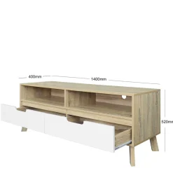Wohnen Tv & Hifi-Möbel|Lowboards<140x52x40 TV Kommode im Skandi Design - Justa