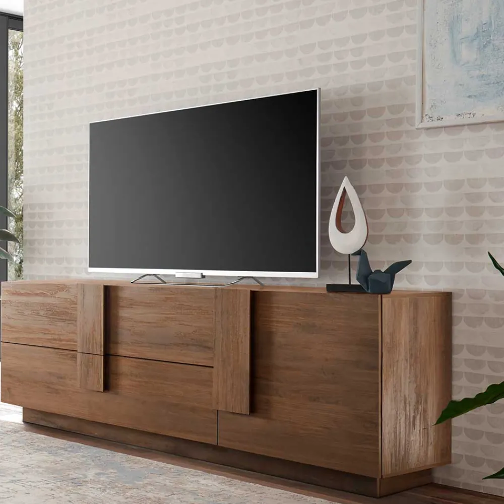 Wohnen Lowboards|Tv & Hifi-Möbel<181x63x44 TV Kommode in Holzoptik - Basento