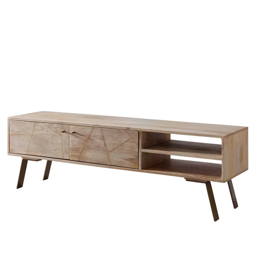 Wohnen Tv & Hifi-Möbel|Lowboards<145x47x35 TV Lowboard aus Mango Massivholz - Geyco