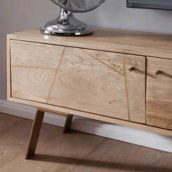 Wohnen Tv & Hifi-Möbel|Lowboards<145x47x35 TV Lowboard aus Mango Massivholz - Geyco