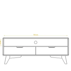 Wohnen Tv & Hifi-Möbel|Lowboards<120x48x40 TV Lowboard im Mid Century Style - Diesta
