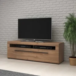 Wohnen Tv & Hifi-Möbel|Lowboards<160x52x50 TV Lowboard in Eiche Holzoptik - Aberdeen