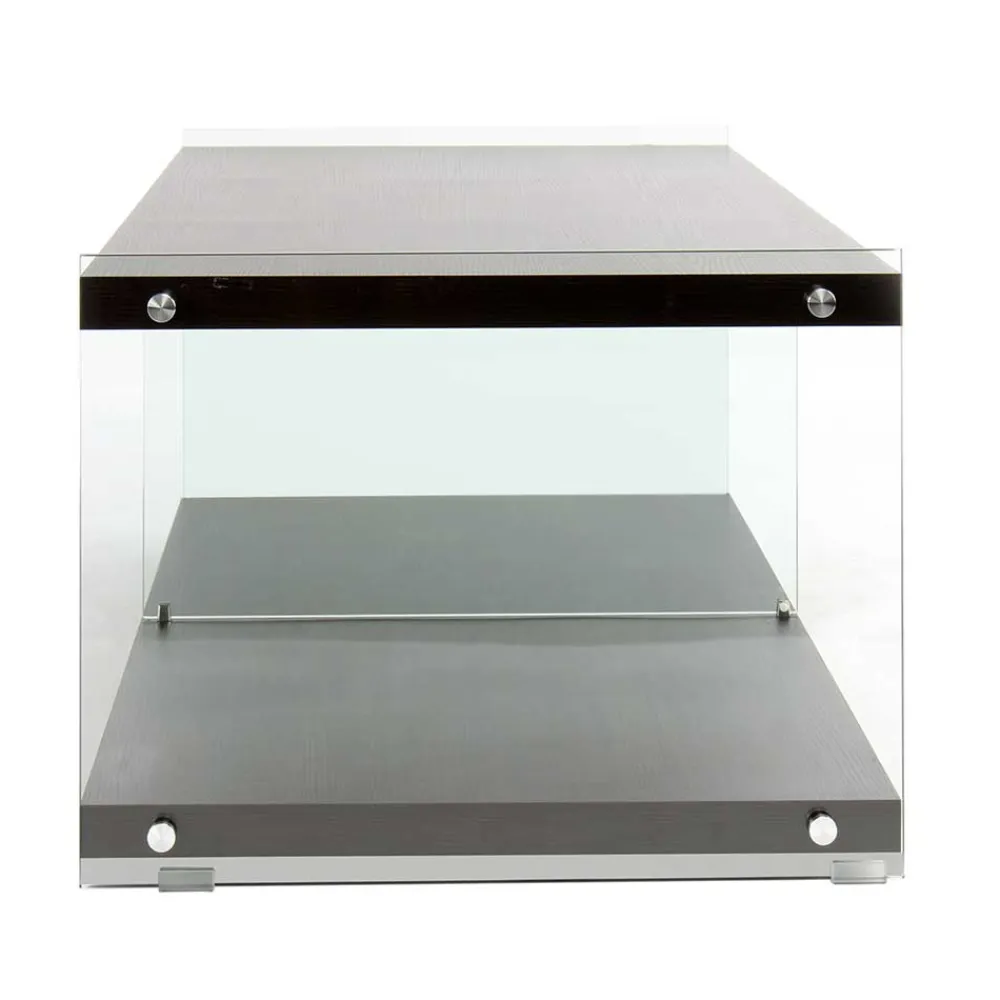 Wohnen Tv & Hifi-Möbel|Lowboards<120x45x60 TV Lowboard in Walnuss & Transparent - Adlona