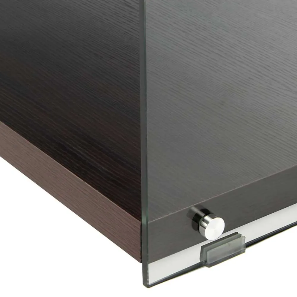 Wohnen Tv & Hifi-Möbel|Lowboards<120x45x60 TV Lowboard in Walnuss & Transparent - Adlona