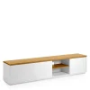Wohnen Tv & Hifi-Möbel|Lowboards<200x44x36 TV Lowboard in Weiß & Eiche - Vintilias