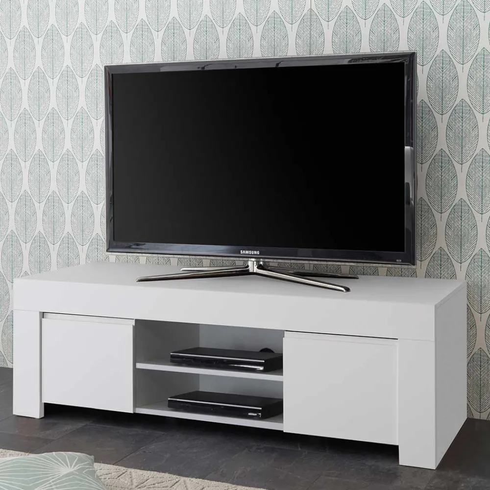 Wohnen Tv & Hifi-Möbel|Lowboards<138x44x42 TV Lowboard in Weiß lackiert - Mikes