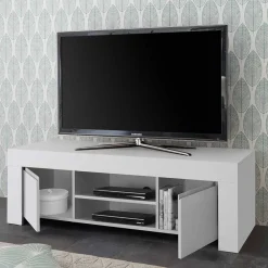 Wohnen Tv & Hifi-Möbel|Lowboards<138x44x42 TV Lowboard in Weiß lackiert - Mikes