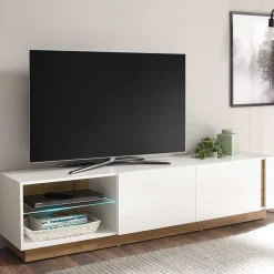 Wohnen Tv & Hifi-Möbel|Lowboards<188x46x40 TV Lowboard mit 2 Klappen - Myrda