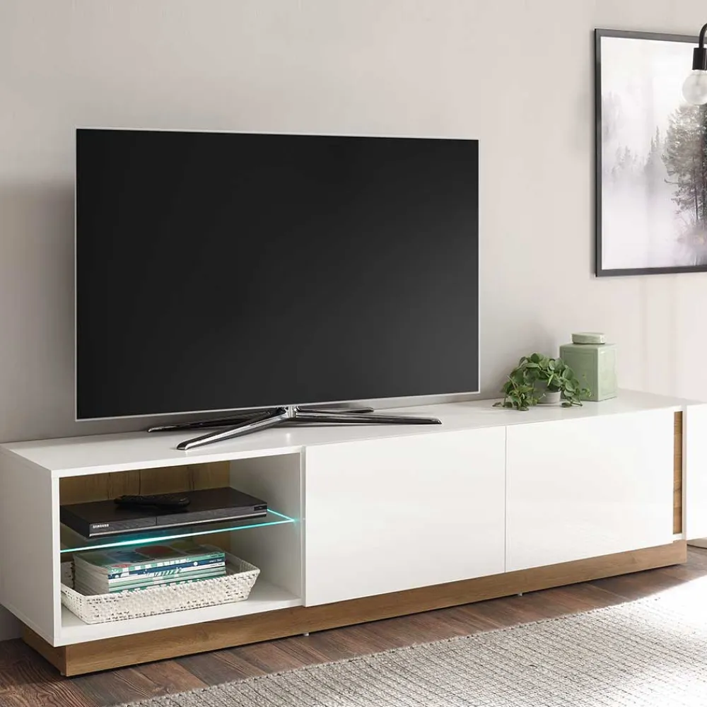 Wohnen Tv & Hifi-Möbel|Lowboards<188x46x40 TV Lowboard mit 2 Klappen - Myrda