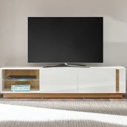 Wohnen Tv & Hifi-Möbel|Lowboards<188x46x40 TV Lowboard mit 2 Klappen - Myrda