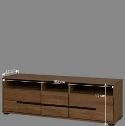 Wohnen Tv & Hifi-Möbel|Lowboards<163x53x42 TV Lowboard mit 3 Schubladen - Sennya