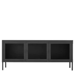 Wohnen Tv & Hifi-Möbel|Lowboards<130x55x40 TV Lowboard mit drei Glastüren - Estang