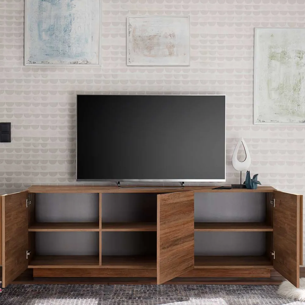 Wohnen Tv & Hifi-Möbel|Lowboards<181x63x44 TV Lowboard mit drei Türen - Basento