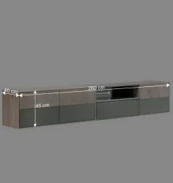 Wohnen Tv & Hifi-Möbel|Lowboards<260x45x40 TV Lowboard zweifarbig - Ajevos