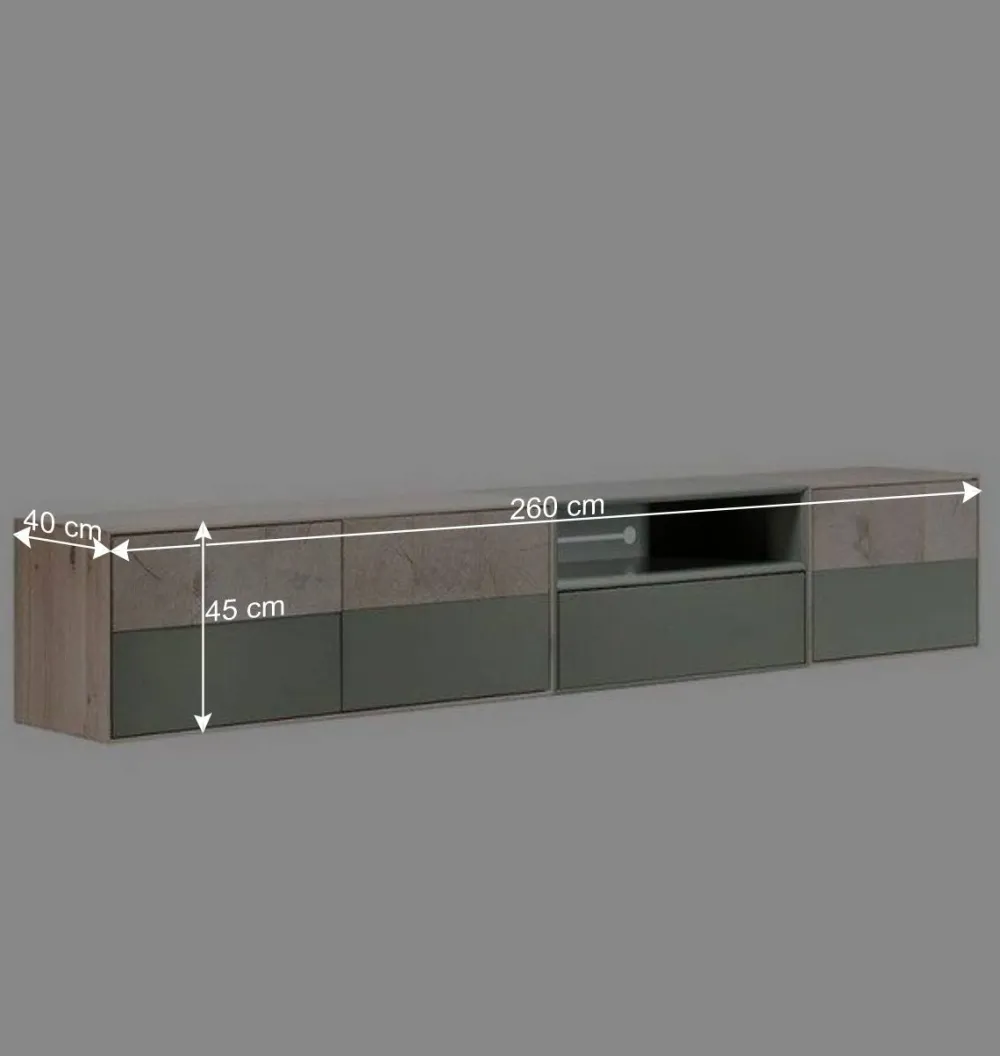 Wohnen Tv & Hifi-Möbel|Lowboards<260x45x40 TV Lowboard zweifarbig - Ajevos