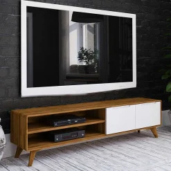 Wohnen Tv & Hifi-Möbel|Lowboards<180x48x40 TV Möbel in Wildeiche & Weiß - Diesta