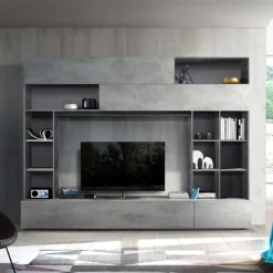 Wohnen Tv & Hifi-Möbel|Wohnwände<277x209x40 TV Mediawand in Grau zweifarbig - Mitalona