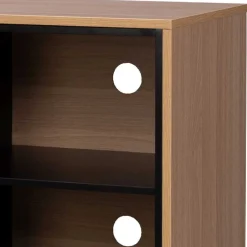 Wohnen Tv & Hifi-Möbel<140x76x40 TV Phonoschrank in Eiche & Schwarz - Brausca