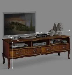 Wohnen Tv & Hifi-Möbel|Lowboards<169x60x37 TV Phonotisch mit Barock Design - Motiz