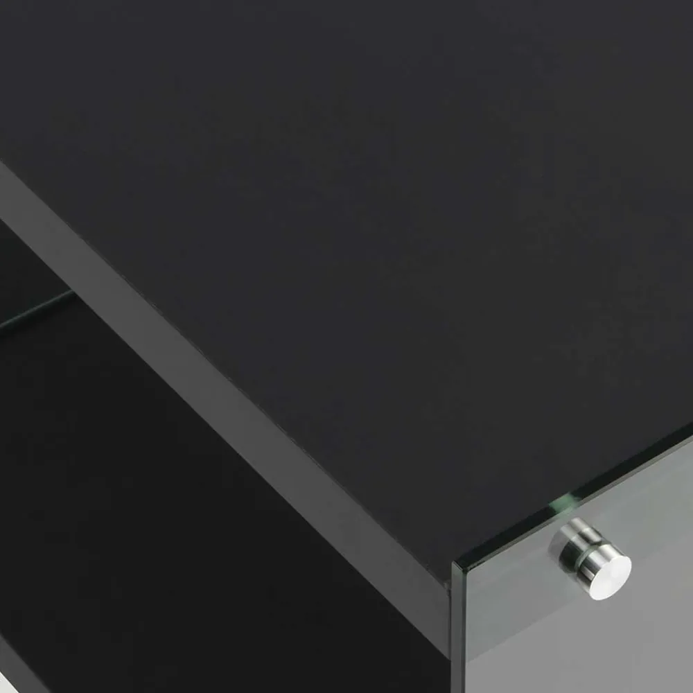 Wohnen Tv & Hifi-Möbel|Lowboards<120x45x60 TV Regal in Schwarz lackiert - Voreno