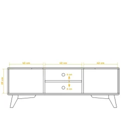 Wohnen Tv & Hifi-Möbel|Lowboards<134x48x40 TV Schrank mit Türen & Fächern - Diesta