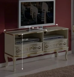 Wohnen Tv & Hifi-Möbel|Lowboards<110x61x36 TV Unterschrank im Barockstil - Iviada