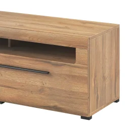 Wohnen Tv & Hifi-Möbel|Lowboards<140x52x50 TV Unterschrank in Eiche Optik mit Schwarz - Aberdeen
