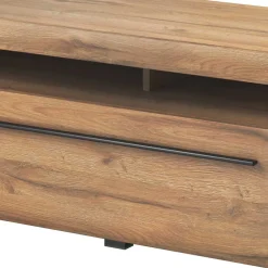Wohnen Tv & Hifi-Möbel|Lowboards<140x52x50 TV Unterschrank in Eiche Optik mit Schwarz - Aberdeen