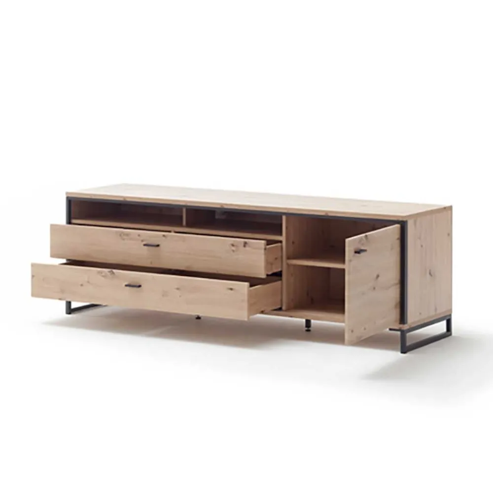 Wohnen Tv & Hifi-Möbel|Lowboards<183x60x50 TV Unterschrank in Eiche Holzoptik - Nikdus