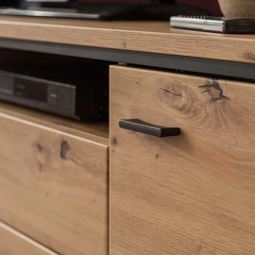 Wohnen Tv & Hifi-Möbel|Lowboards<183x60x50 TV Unterschrank in Eiche Holzoptik - Nikdus
