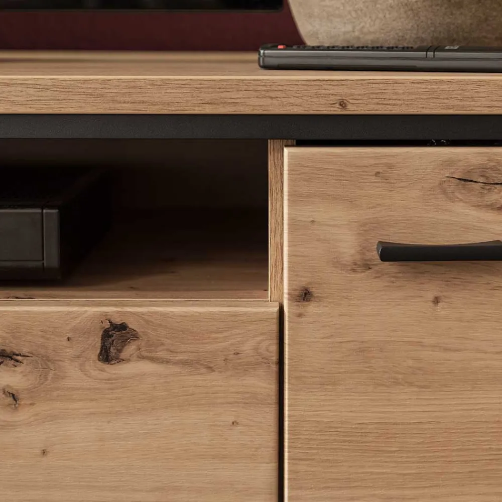 Wohnen Tv & Hifi-Möbel|Lowboards<183x60x50 TV Unterschrank in Eiche Holzoptik - Nikdus
