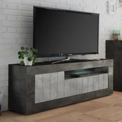 Wohnen Tv & Hifi-Möbel|Lowboards<138x56x43 TV Unterschrank in Grau zweifarbig - Dionassa