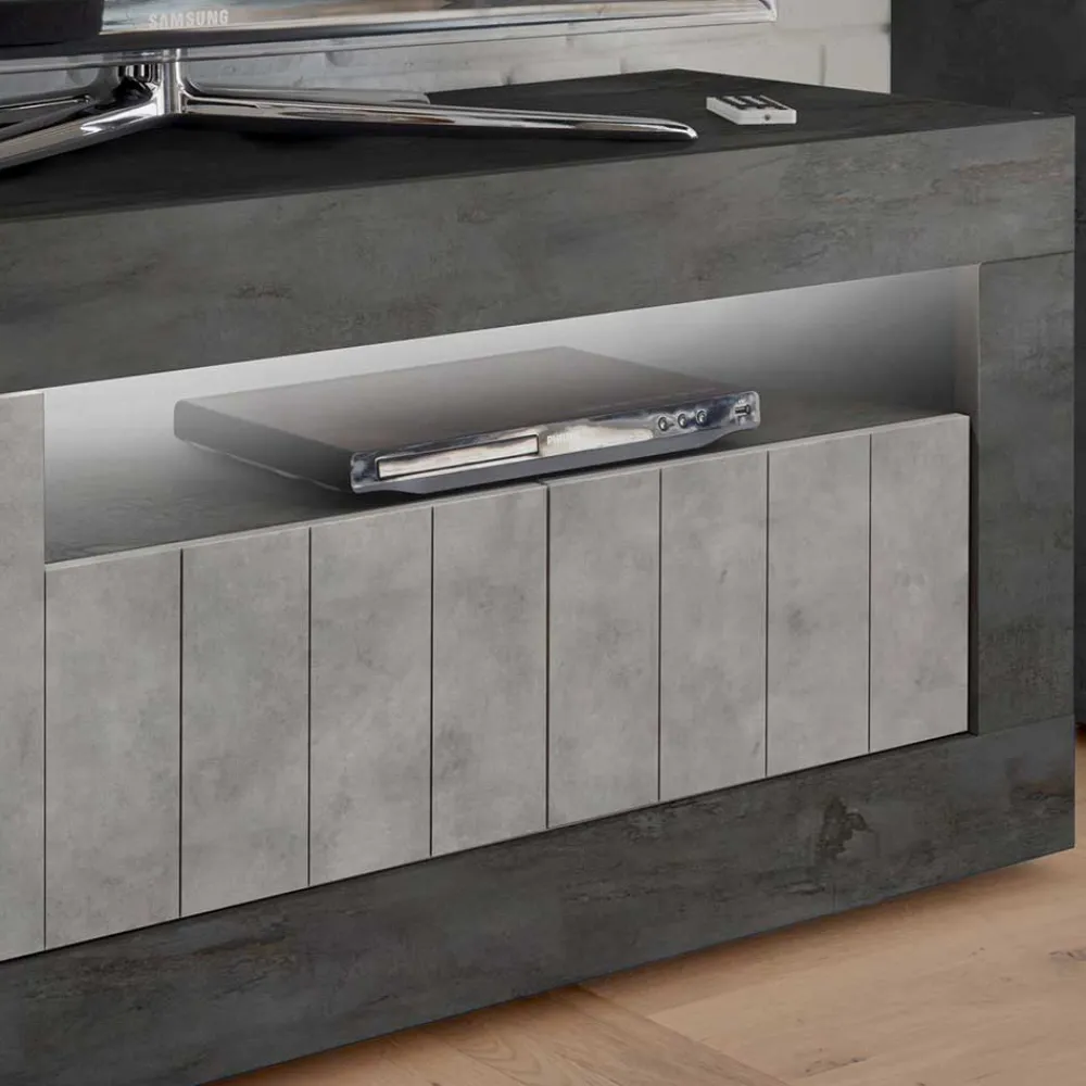 Wohnen Tv & Hifi-Möbel|Lowboards<138x56x43 TV Unterschrank in Grau zweifarbig - Dionassa