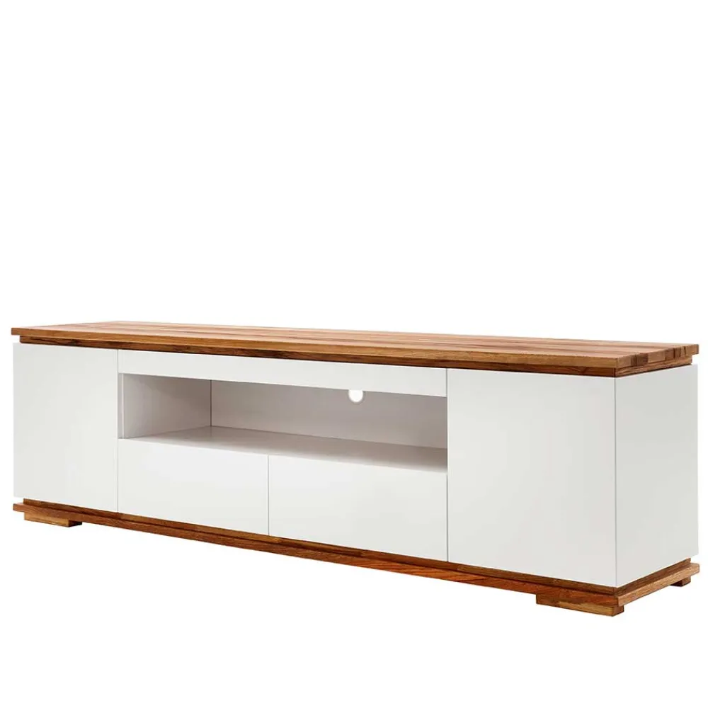 Wohnen Tv & Hifi-Möbel|Lowboards<202x54x40 TV Unterschrank in Weiß & Asteiche - Vangels