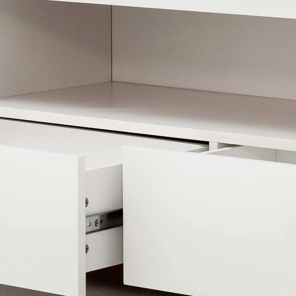 Wohnen Tv & Hifi-Möbel|Lowboards<202x54x40 TV Unterschrank in Weiß & Asteiche - Vangels