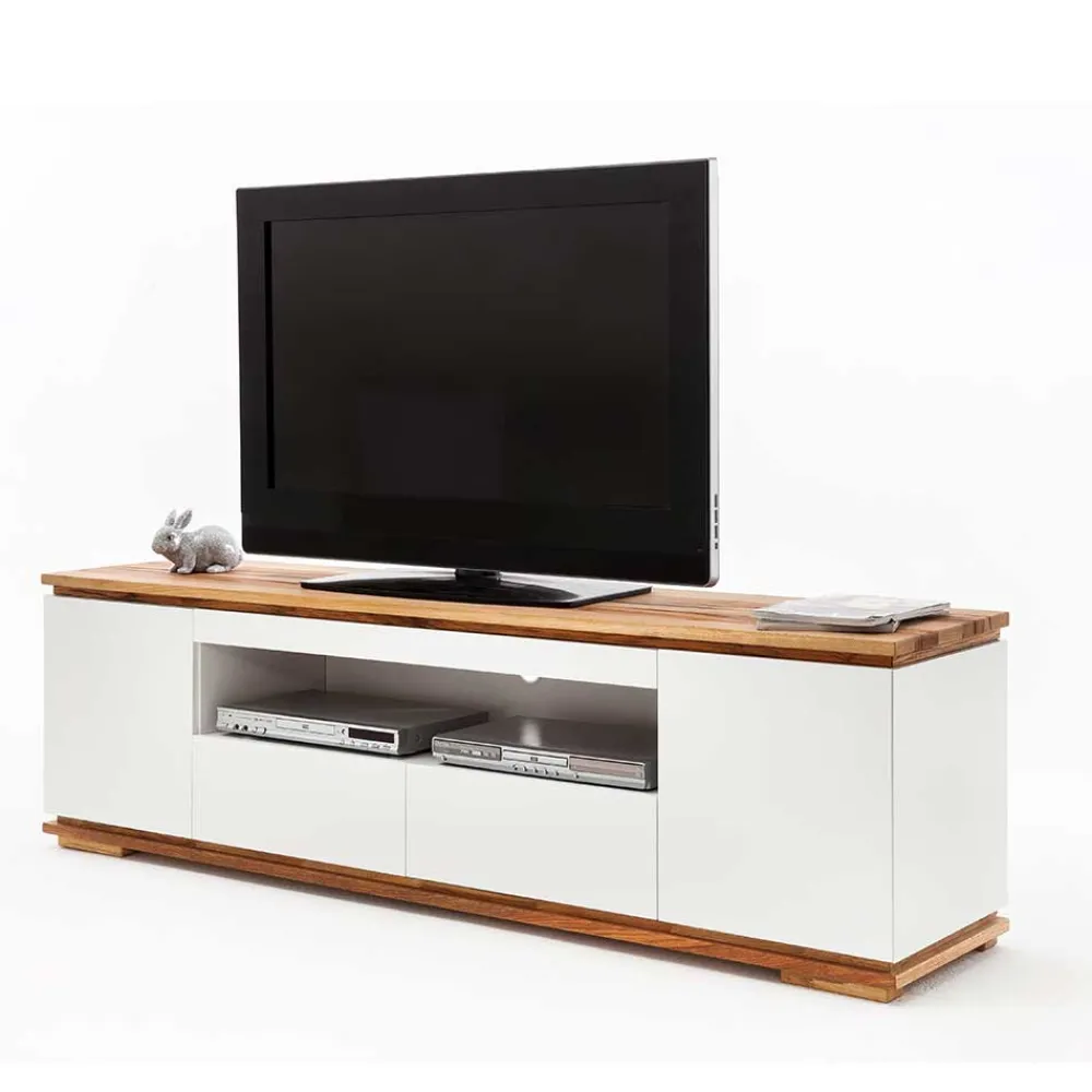 Wohnen Tv & Hifi-Möbel|Lowboards<202x54x40 TV Unterschrank in Weiß & Asteiche - Vangels